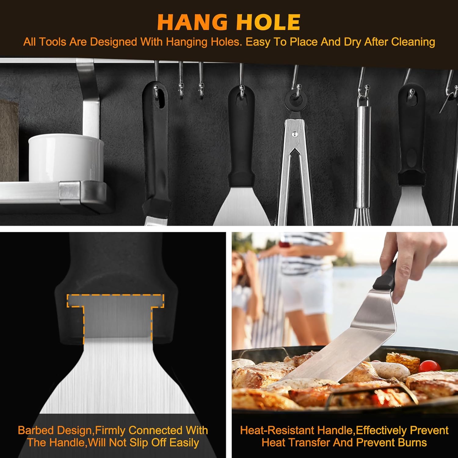 Spatul metalike “Top Choice” për grill me bisht plastik