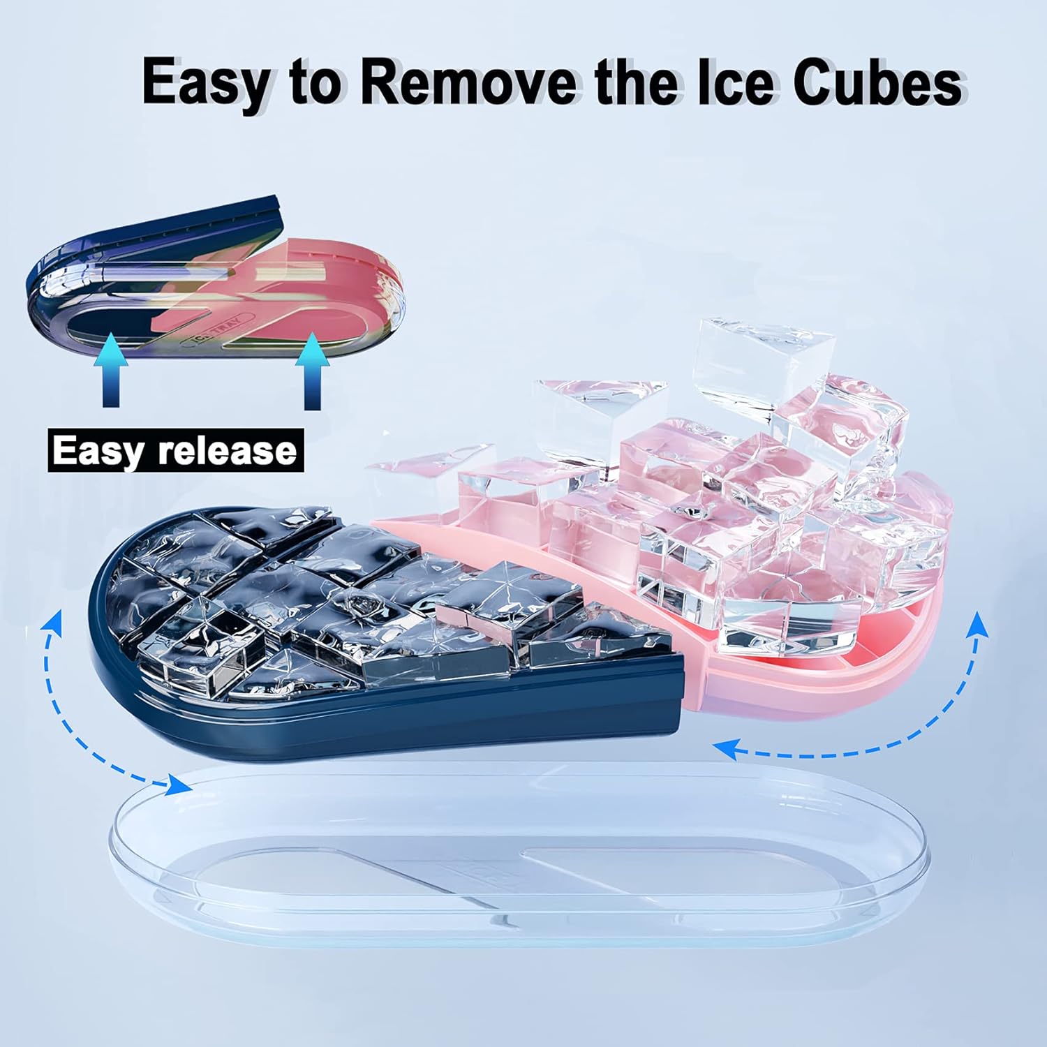 Formë akulli me mbajtëse e kapak transparent, formë trapez