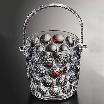 Kovë transparente me dizenjo rrethore për të mbajtur akullin me kapëse