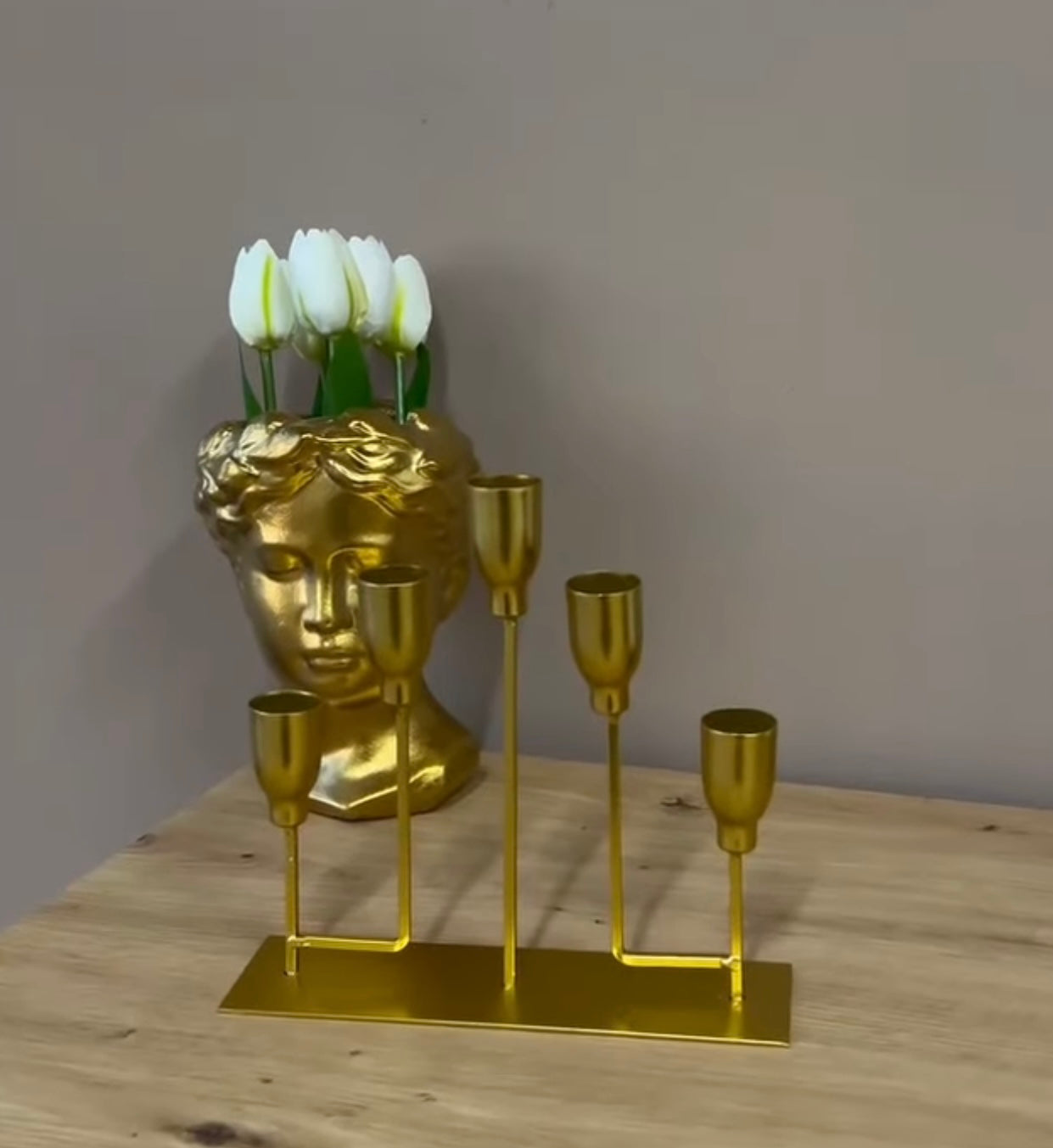 Shandan dekorativ gold metalik stil modern me 5 vende