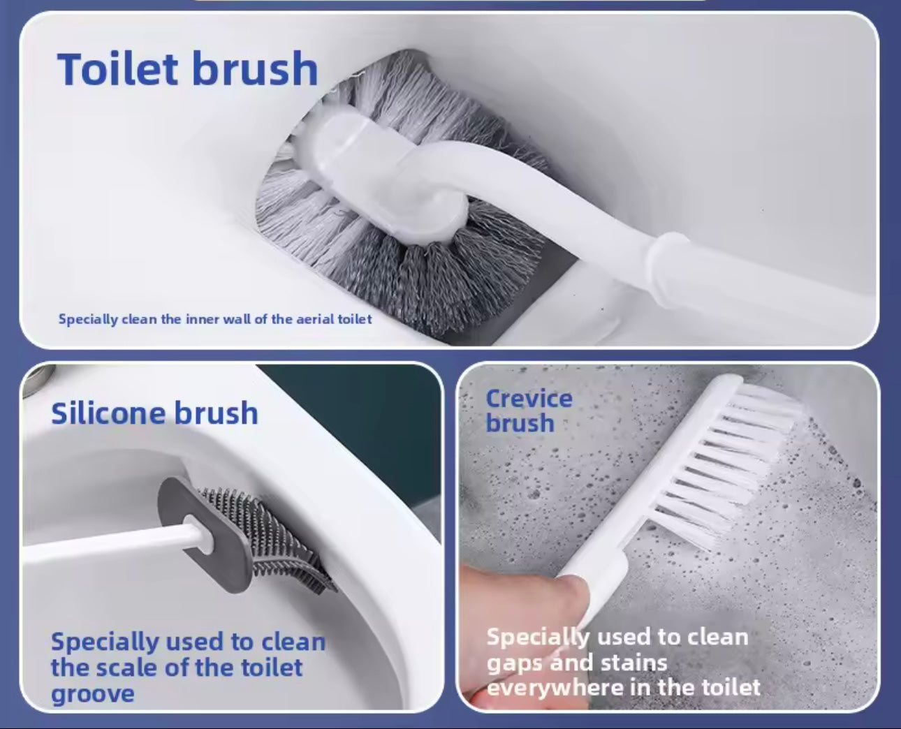 Set furca tualeti, x3 në ngjyrë gri