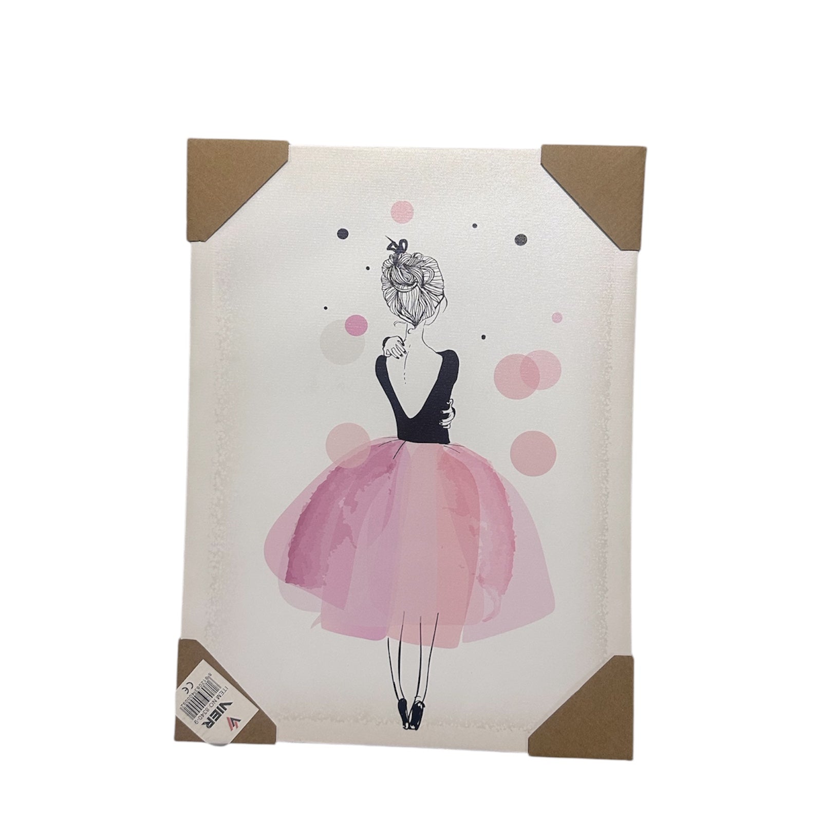 Kanavasë me balerinë në ngjyrën rozë