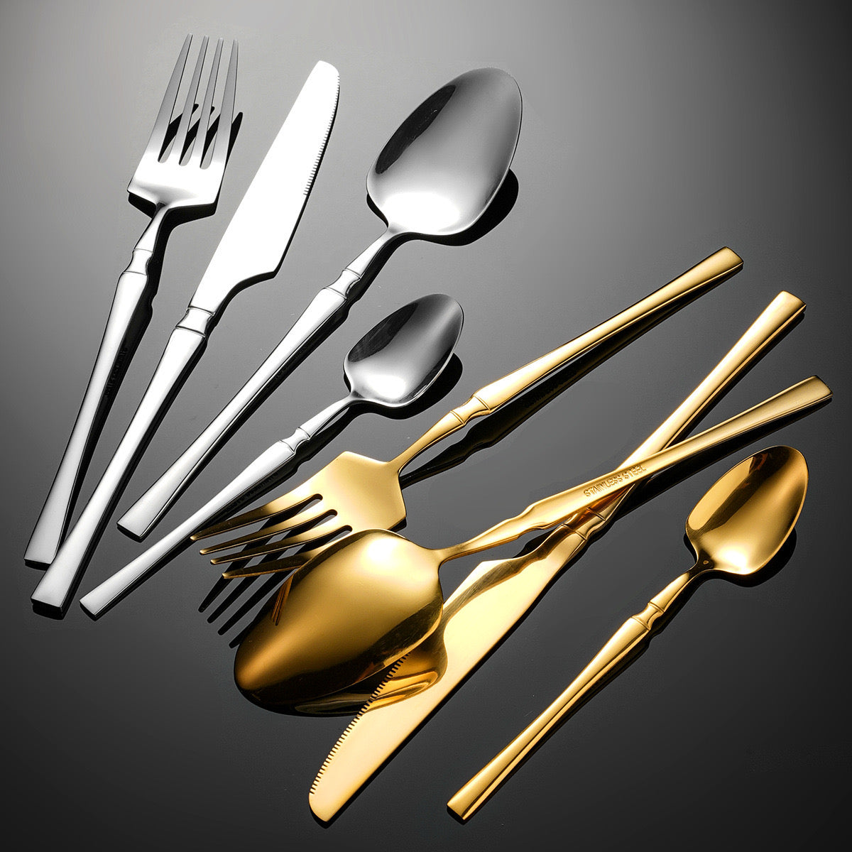 Lugë/ Pirunj/ Thikë/ Lugë kafe, set me 6 copë