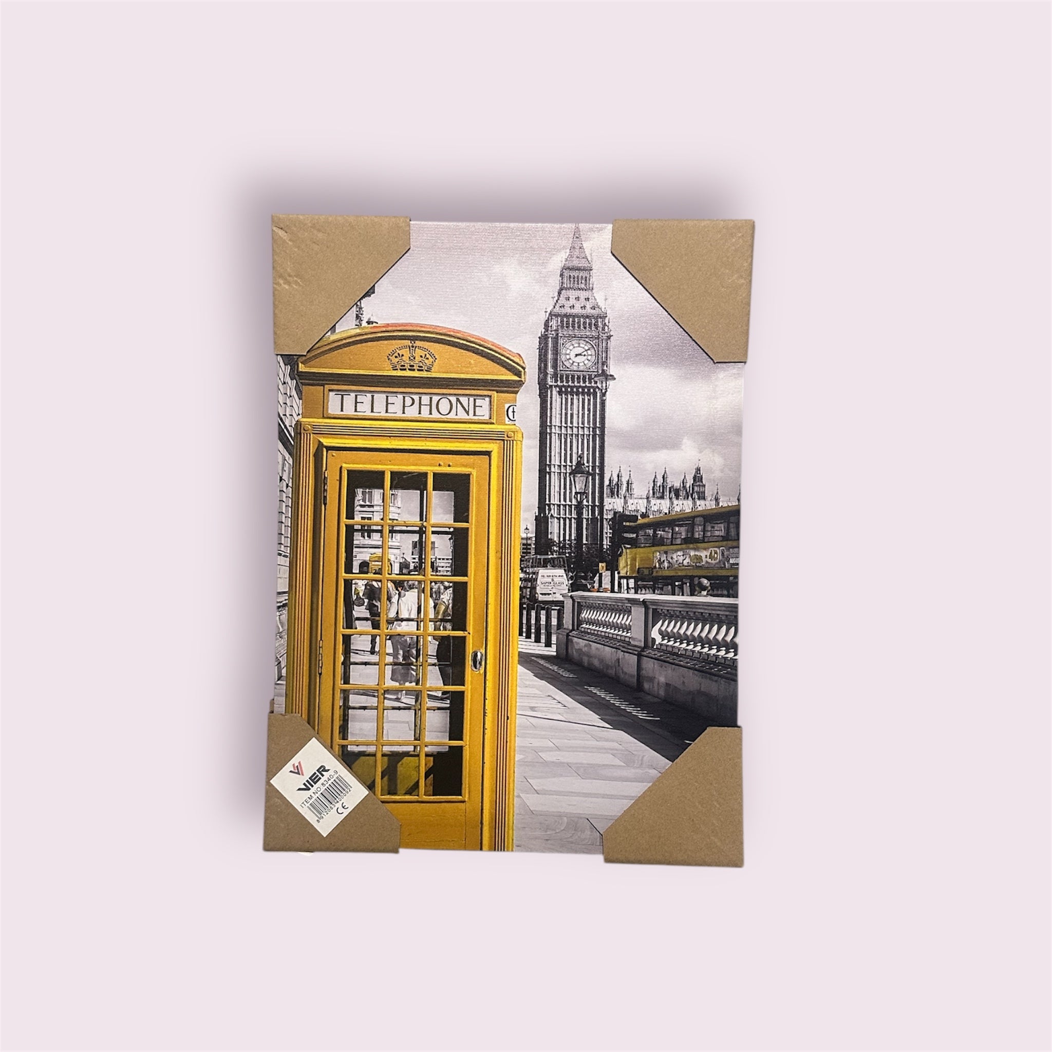 Kanavasë me foton e Londrës në ngjyrë të verdhë