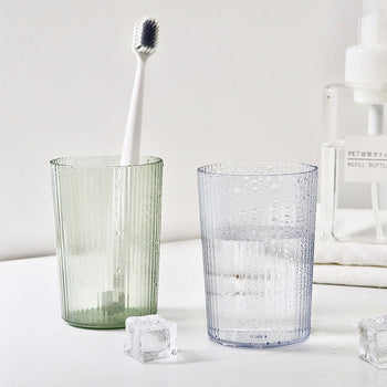 Gotë akrilike me vija vertikale, e tejdukshme, 8*H10.5cm