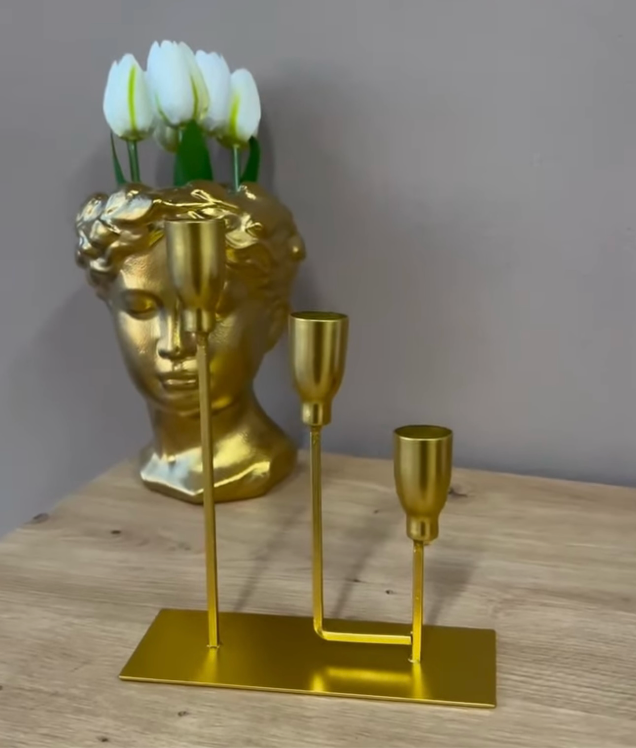 Shandan dekorativ gold metalik stil modern me 3 vende