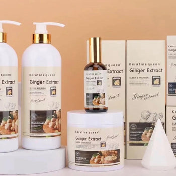 Shampo, balsam, vaj me xhinxher për flokë Keratine Queen