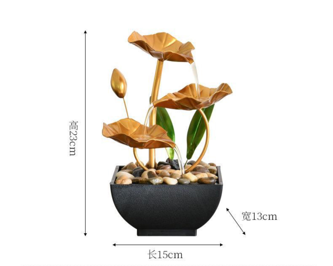 Shatërvan dekorativ me lule gold