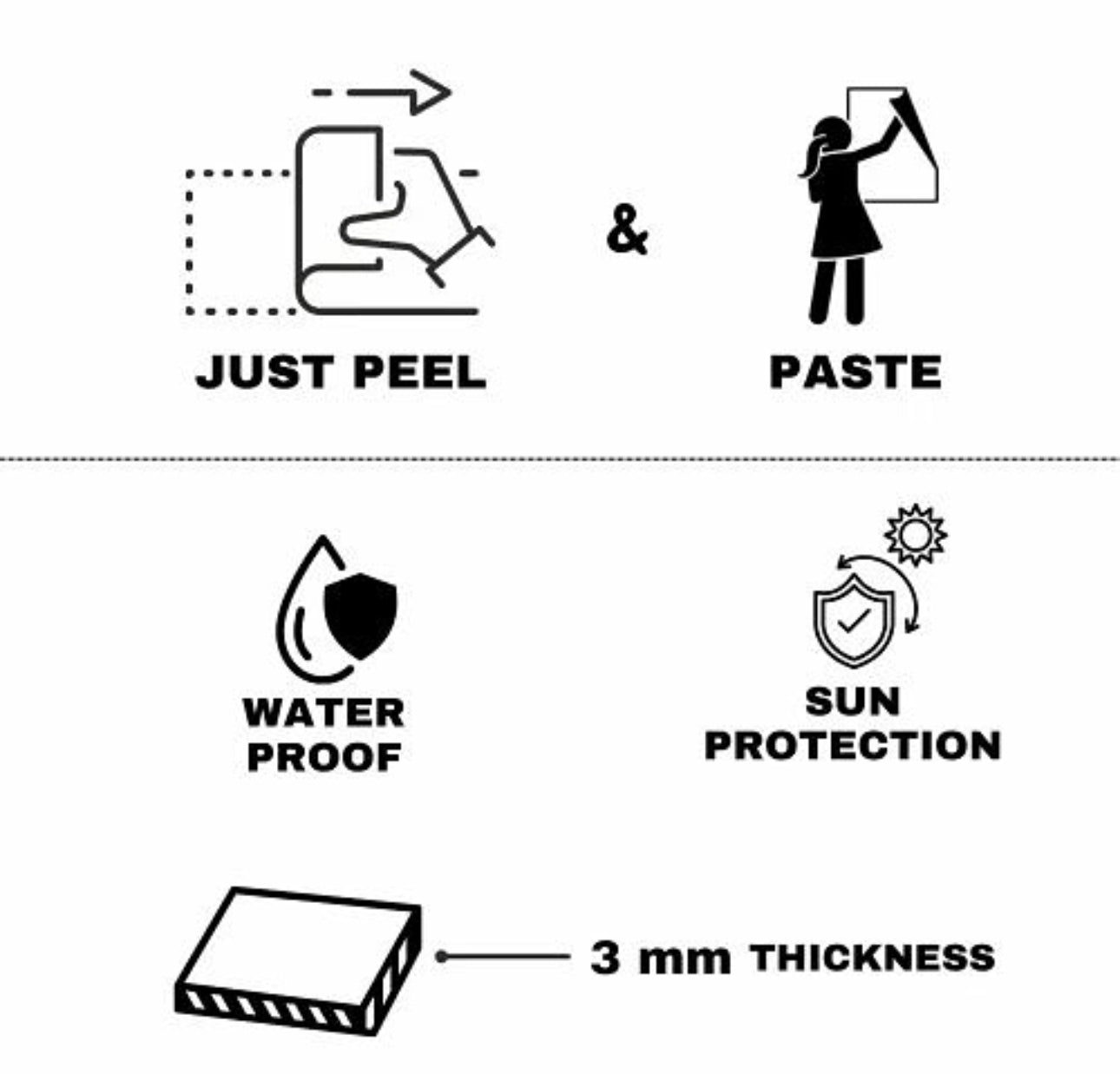 Stiker mural me dizenjo mermeri me nuanca kafe 30x 60 cm