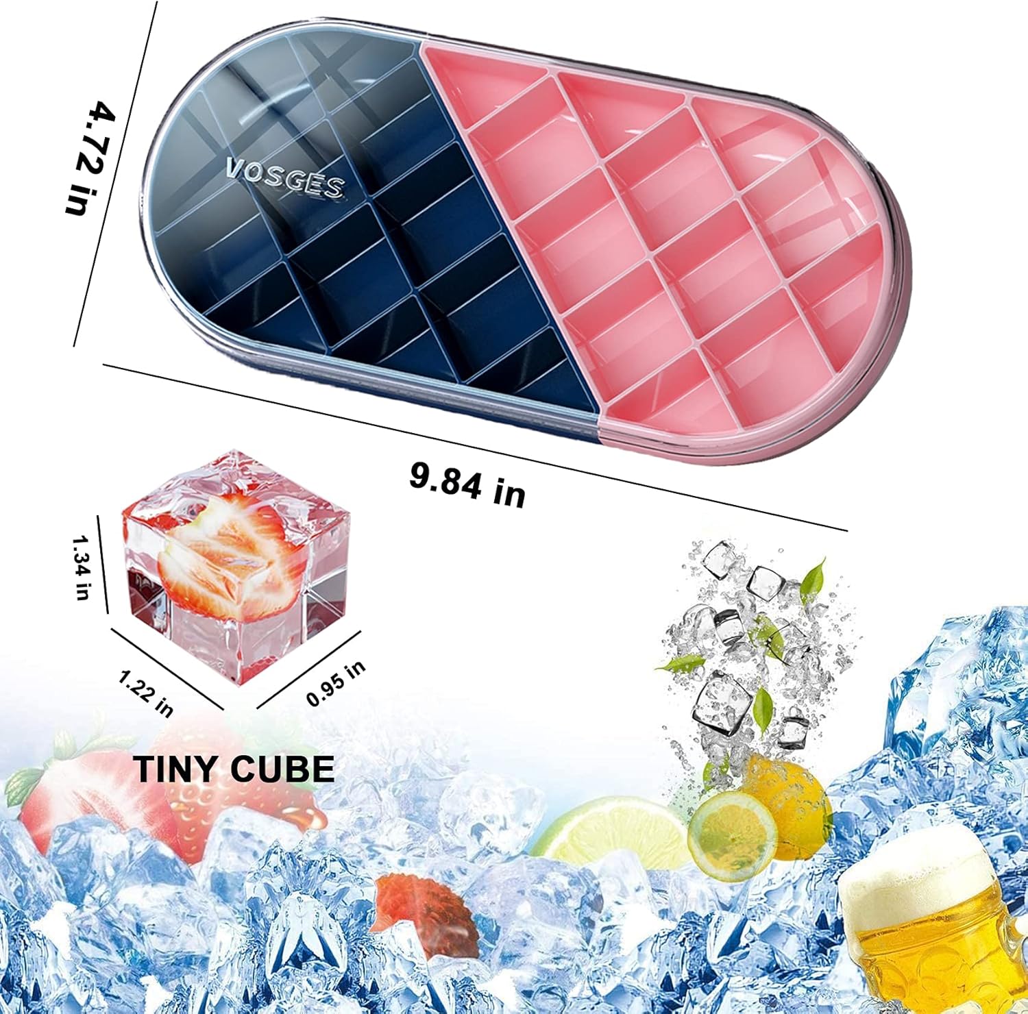 Formë akulli me mbajtëse e kapak transparent, formë trapez