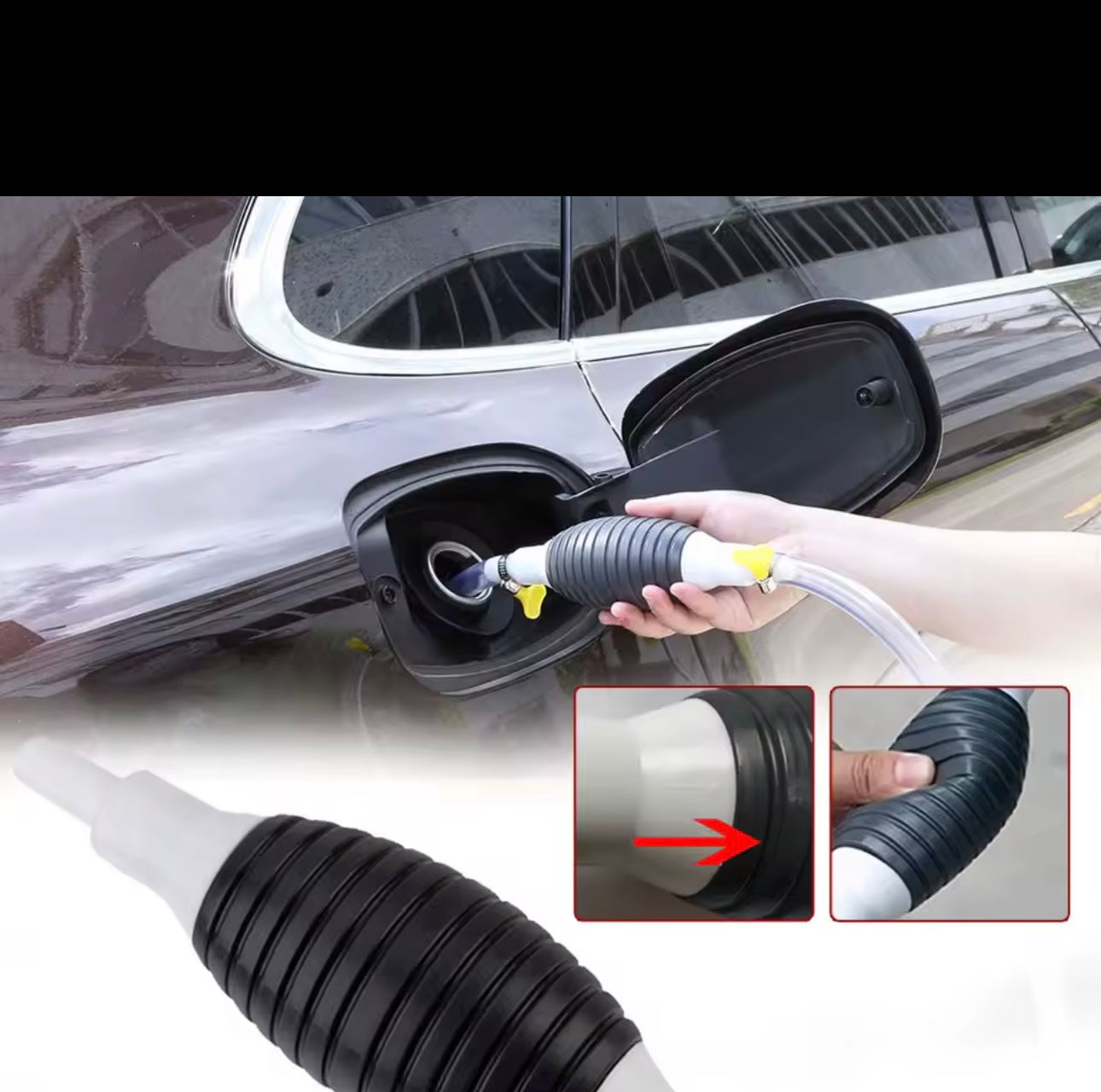 Pompë manuale lëngjesh, në ngjyrë të zezë dhe transparente