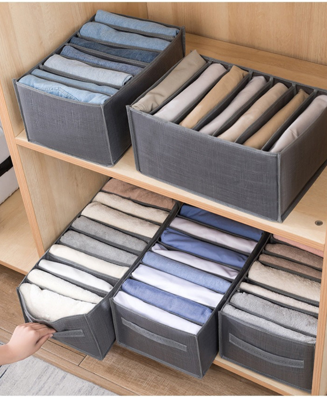 Organizuese për rrobat me 7 ndarje për dollap