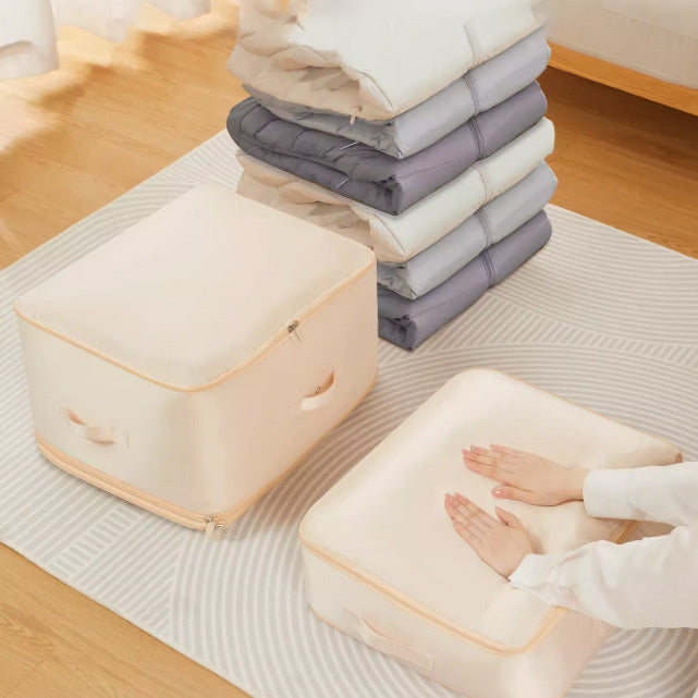 Organizuese tekstili per jorgane ose rroba, ne kapacitet te madh në 3 nivele, forme valixhe