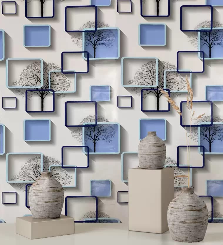 Letër muri me dizenjo formash gjeometrike dhe pemë