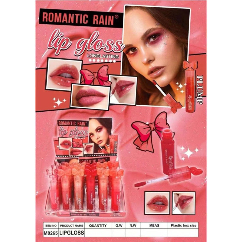 Lip gloss me kapak me fjongo me 6 nuanca të ndryshme Romantic Rain