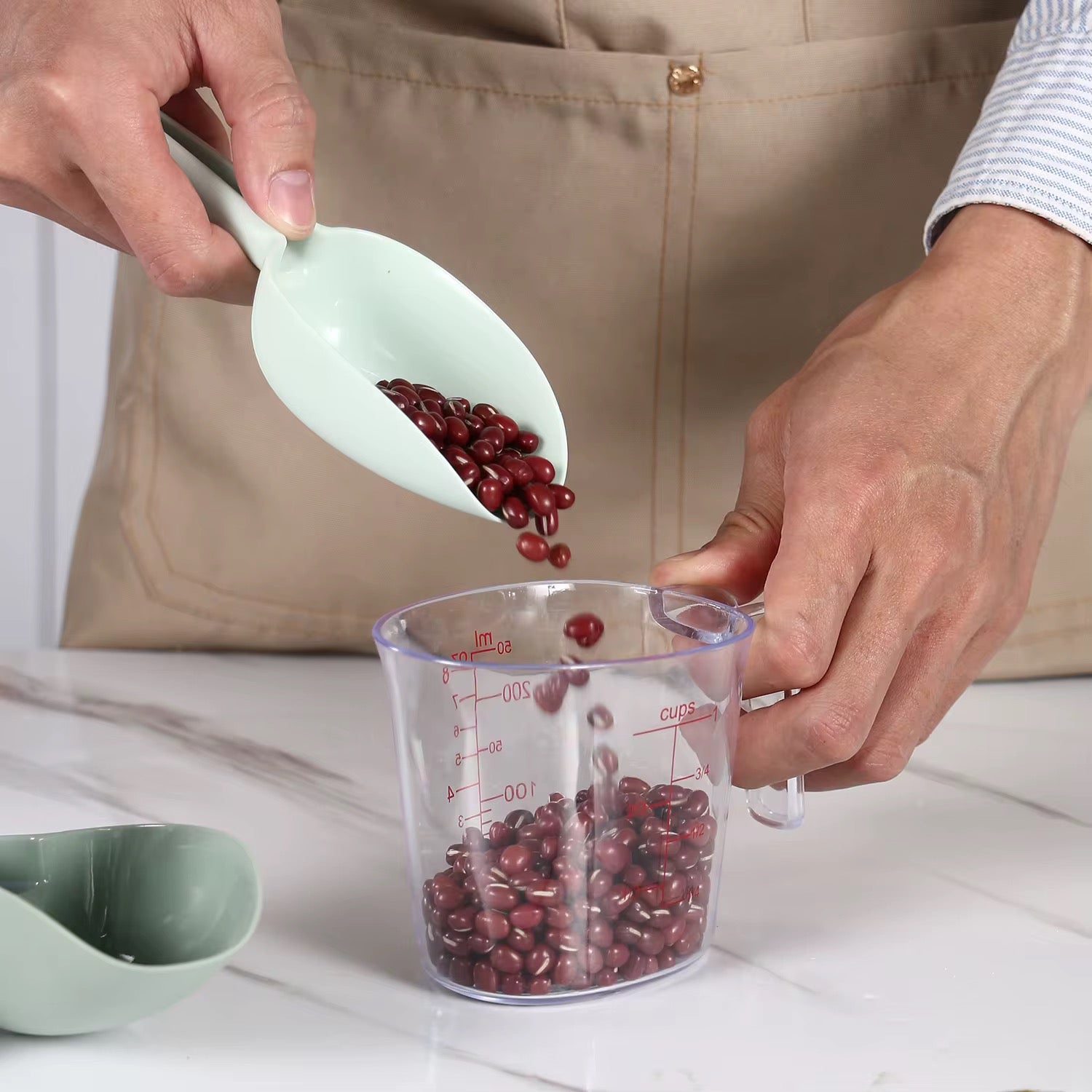 Set me 3 lugë plastike akulli