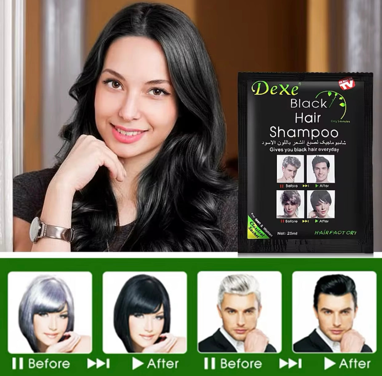 Shampo Dexe për mbulimim e thinjave