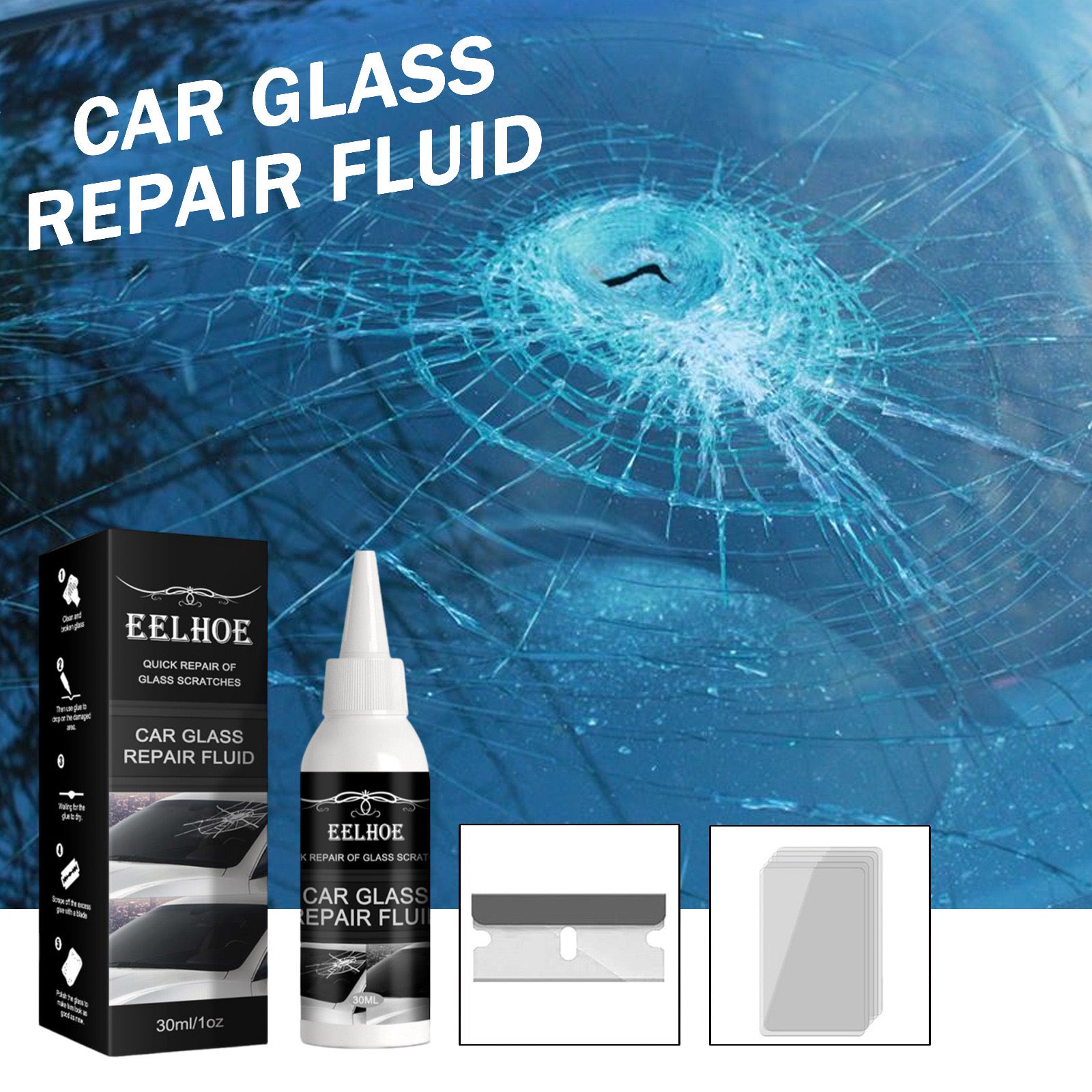 Solucion për riparimin e xhamave të makinës, 30ml