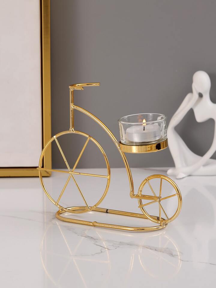 Shandan metalik gold në formë biçiklete