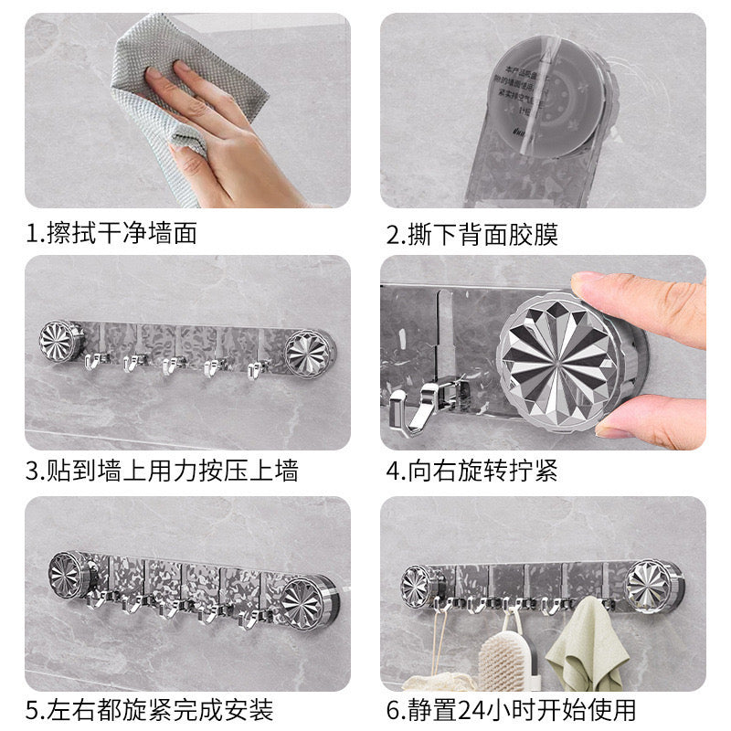 Varëse rrobash me ngjitje transparente me 5 vende