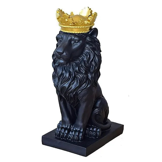 Statuja në formë luani me kurorë gold me 3 përmasa