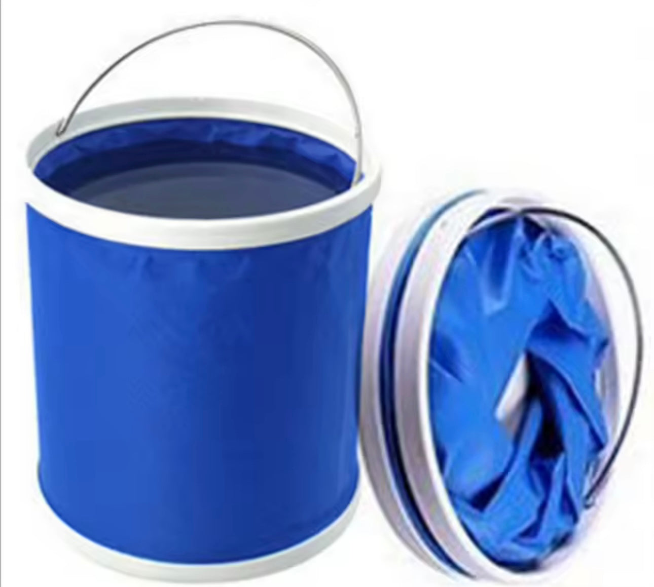 Kovë e palosshme 9 L ne ngjyrë blu dhe aksesorë të bardhë