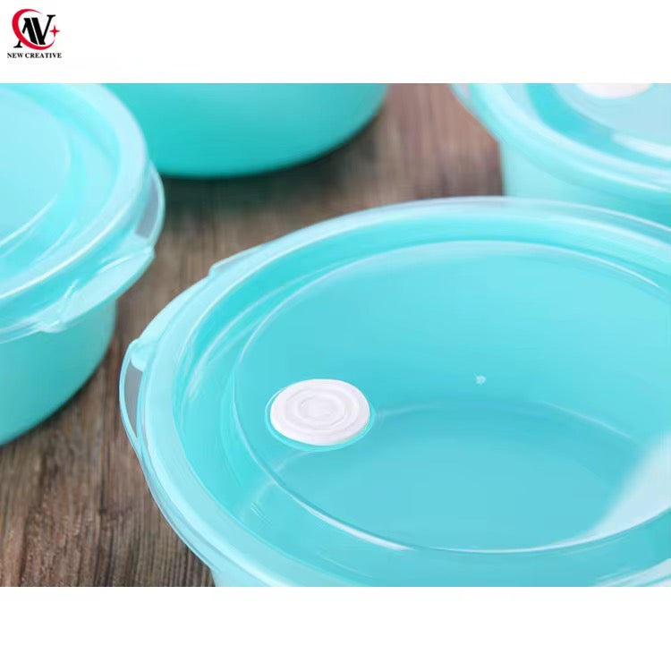 Set me 3 tasa rrethor të vegjël me kapak me vakum në ngjyra pastel