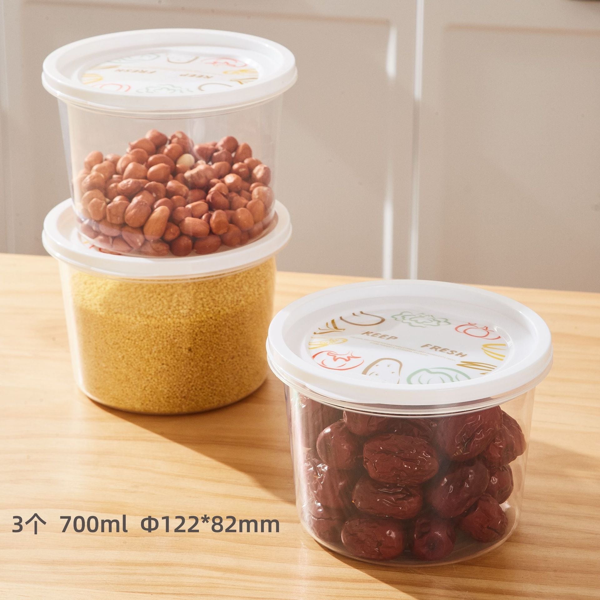 Set me 3 tasa rrethor “Keep Fresh” 700 ml