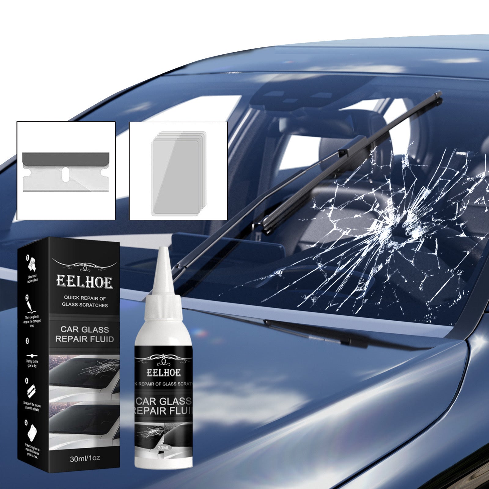 Solucion për riparimin e xhamave të makinës, 30ml