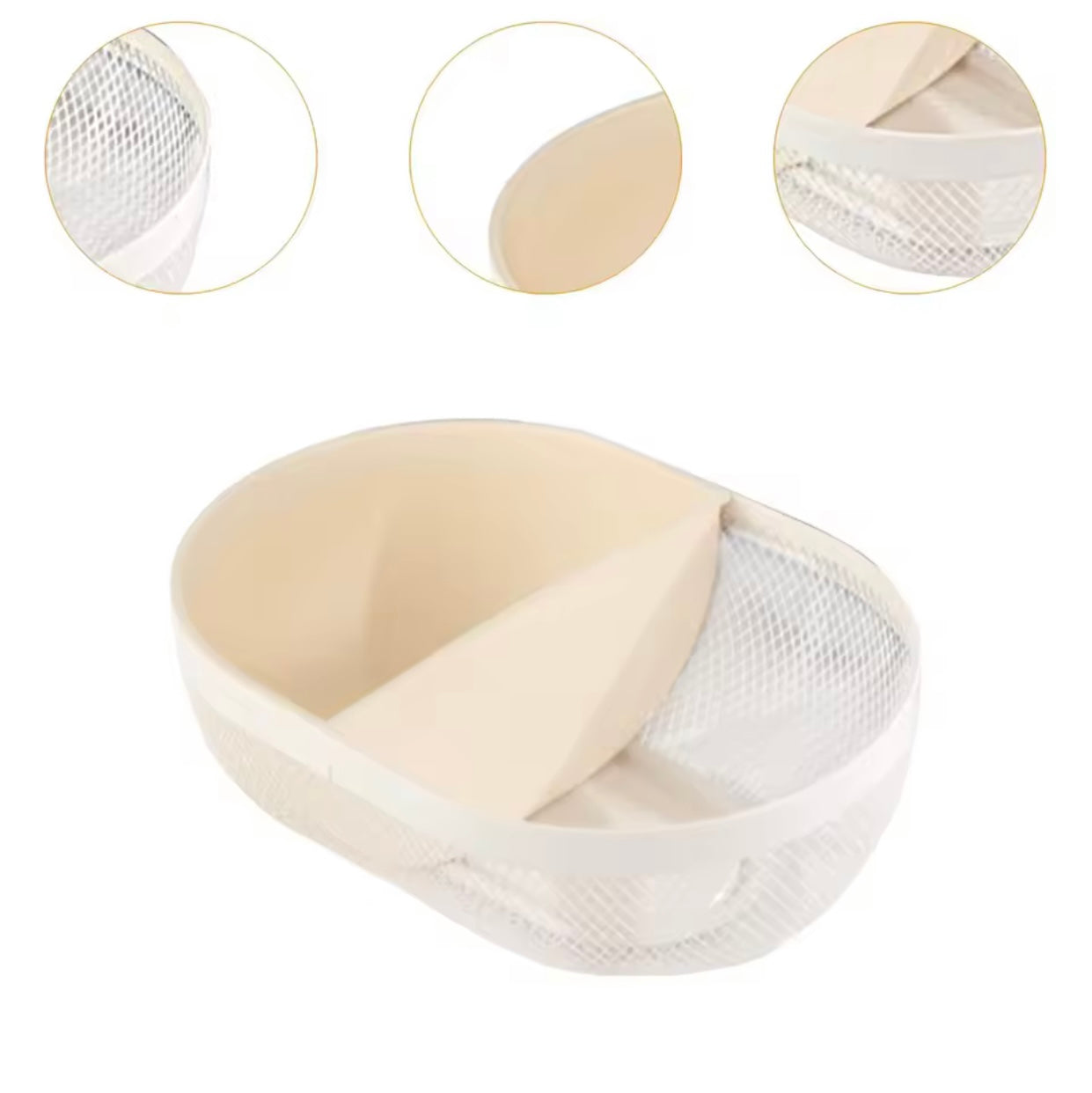 Shportë metalike + plastike me 2 ndarje, formë vezake