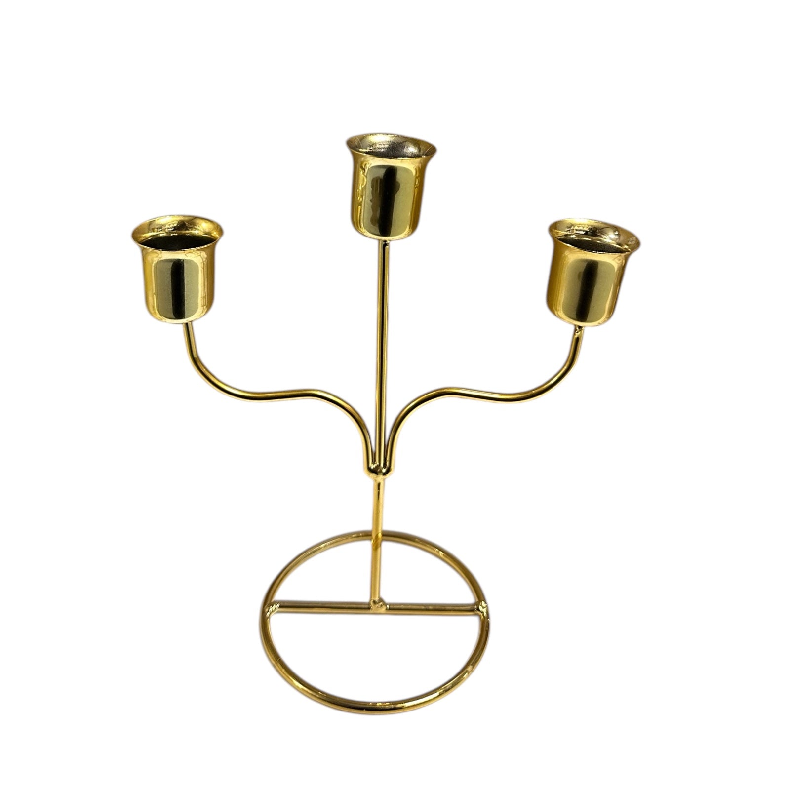 Shandan dekorativ metalik me 3 vende me bazament rrethor