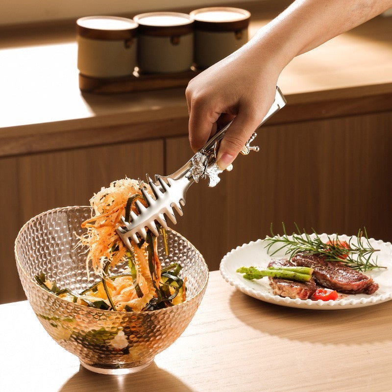 Kapëse metalike për sallatën me dizajn luleje