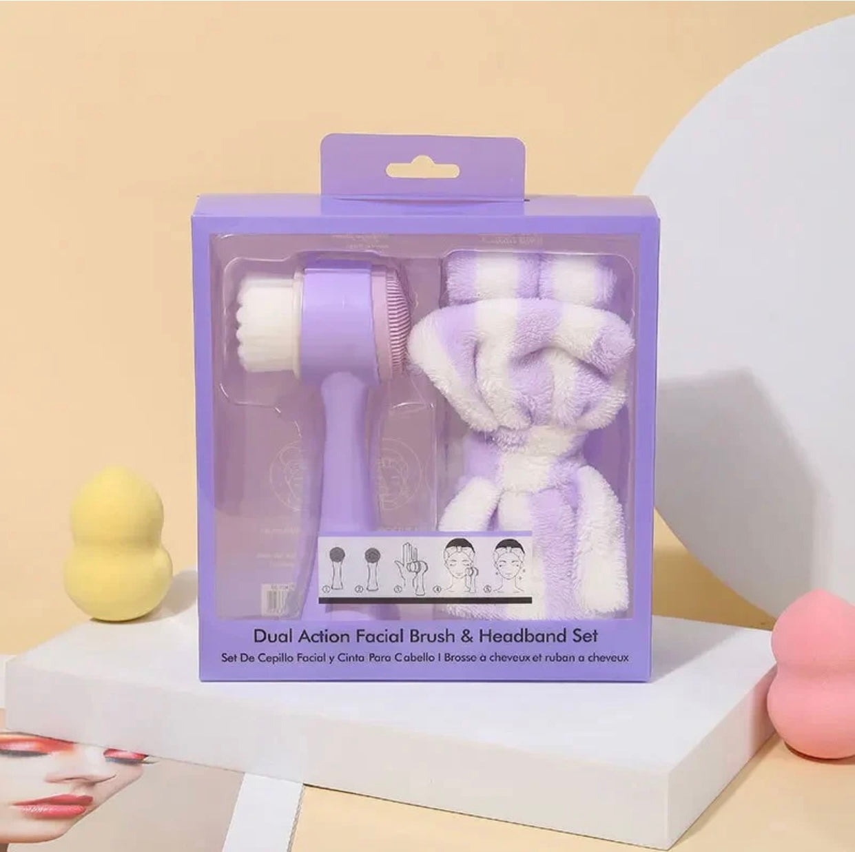 Set përkujdesi per fytyrën (furçe pastrimi + rreth koke)