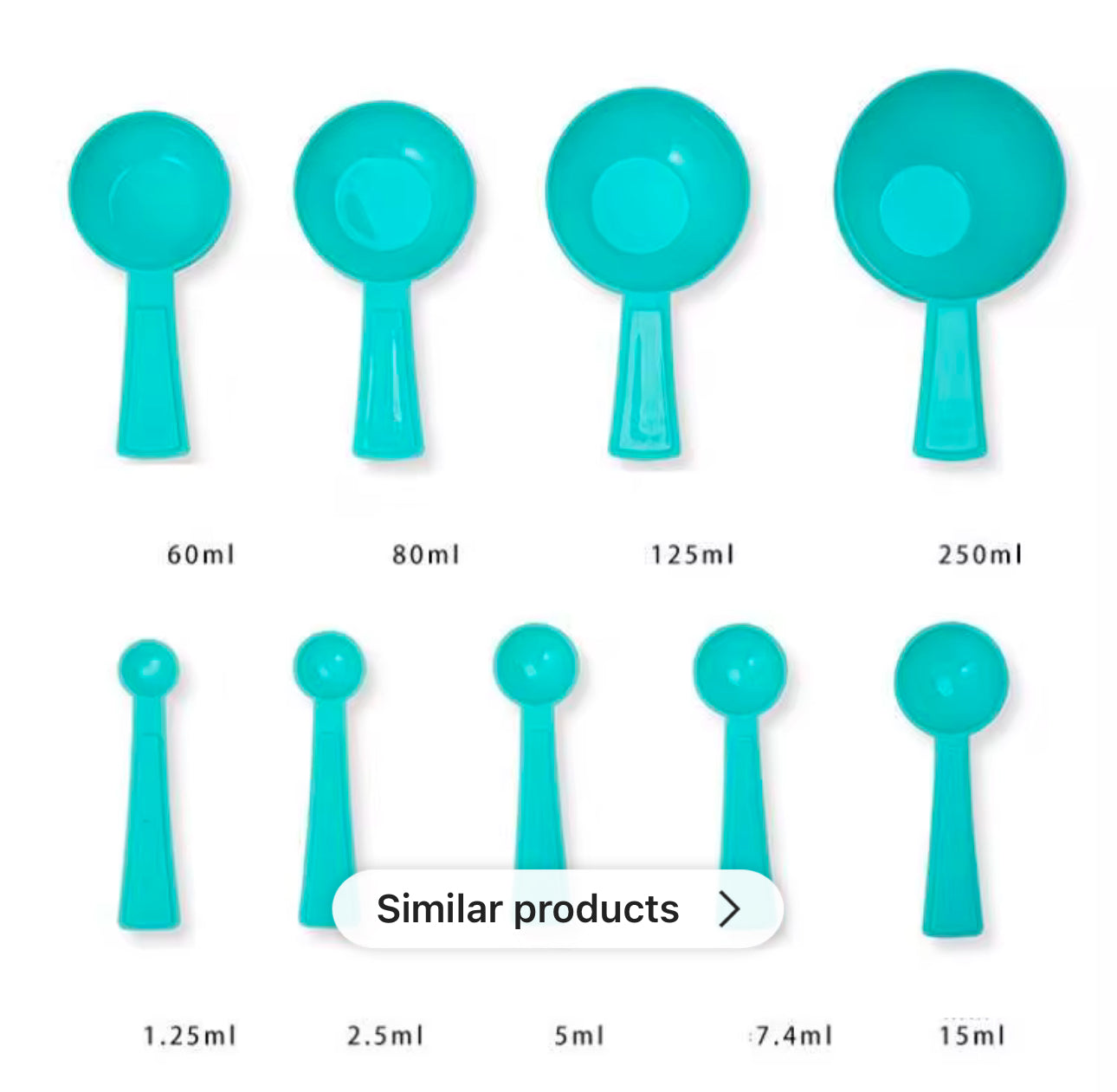 Set me 9 lugë matëse plastike ngjyrë blu