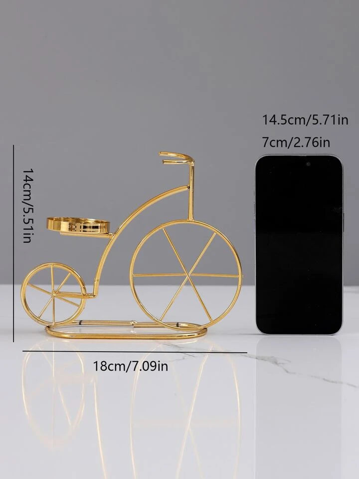 Shandan metalik gold në formë biçiklete