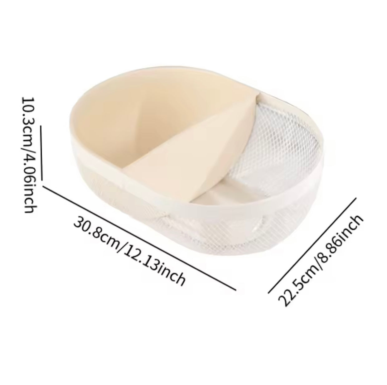 Shportë metalike + plastike me 2 ndarje, formë vezake