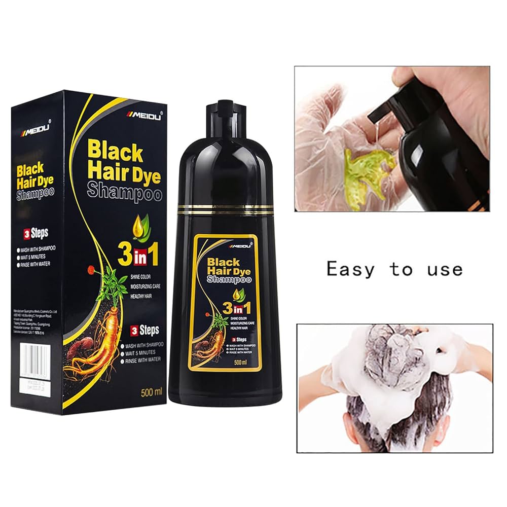 Shampo color me efekt zbutës për flokët 3-në-1 ngjyrë e zezë