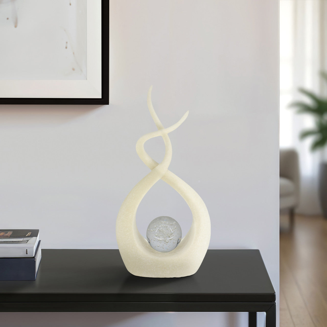 Statujë dekorative abstrakte me top kristali