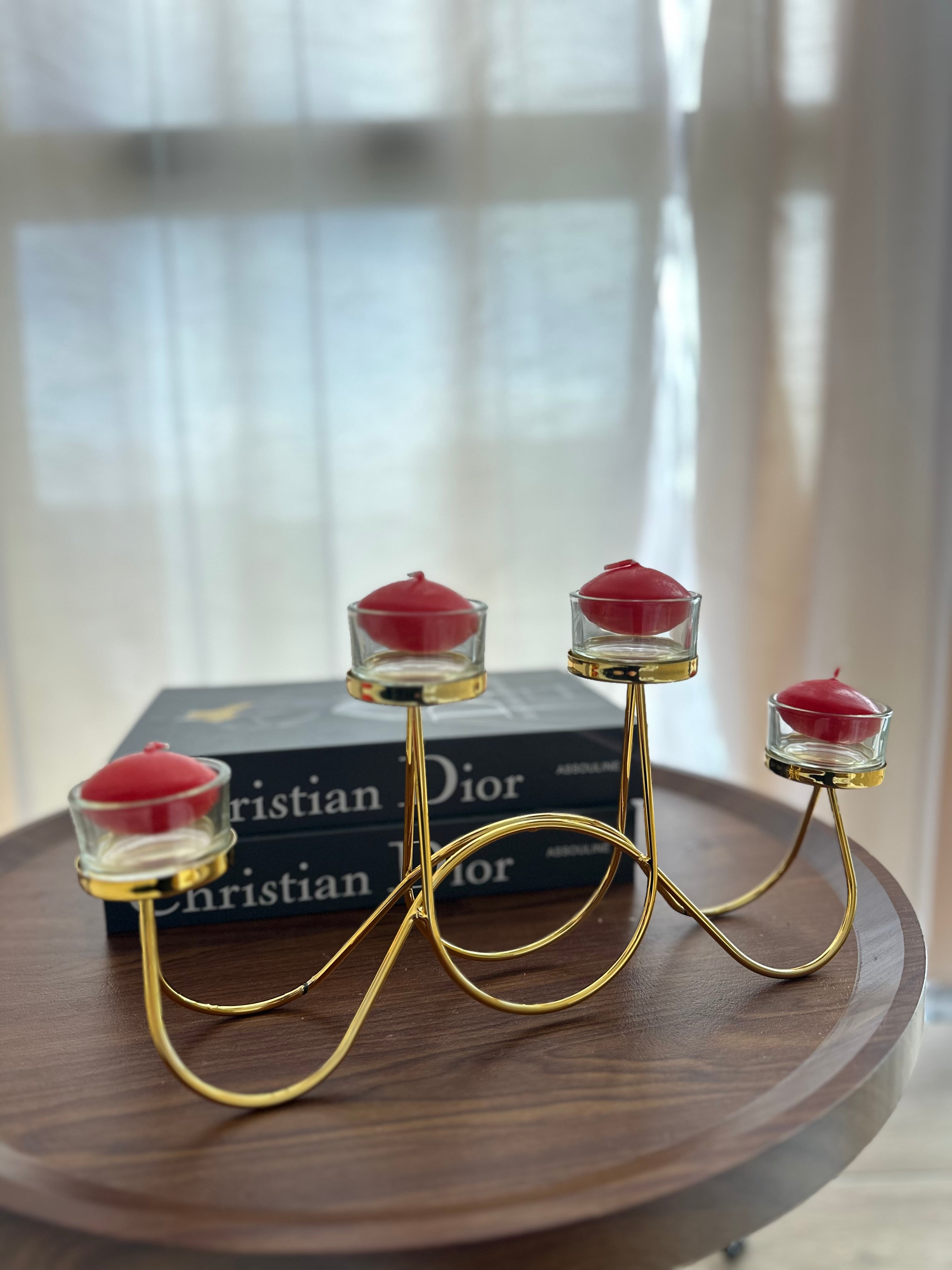 Shandan dekorativ stil modern me valëzime e 4 mbajtëse qelqi