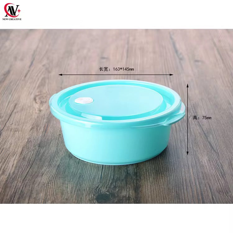 Set me 3 tasa rrethor të vegjël me kapak me vakum në ngjyra pastel