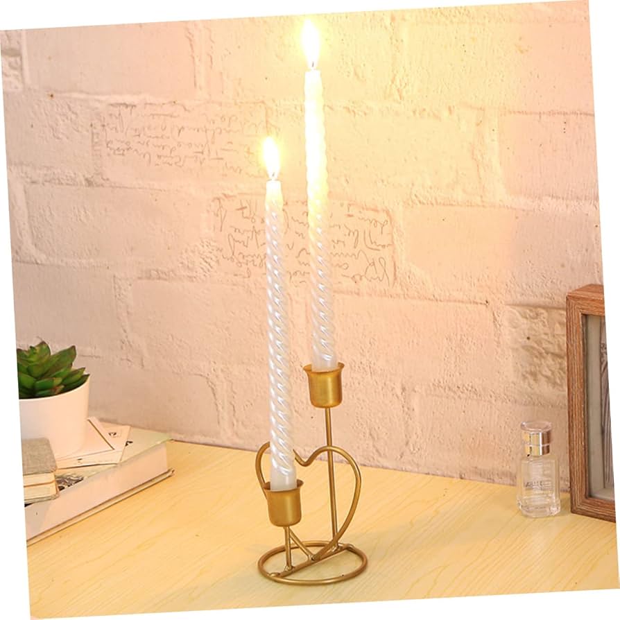 Mbajtëse metalike gold në formë zemre me 2 vende