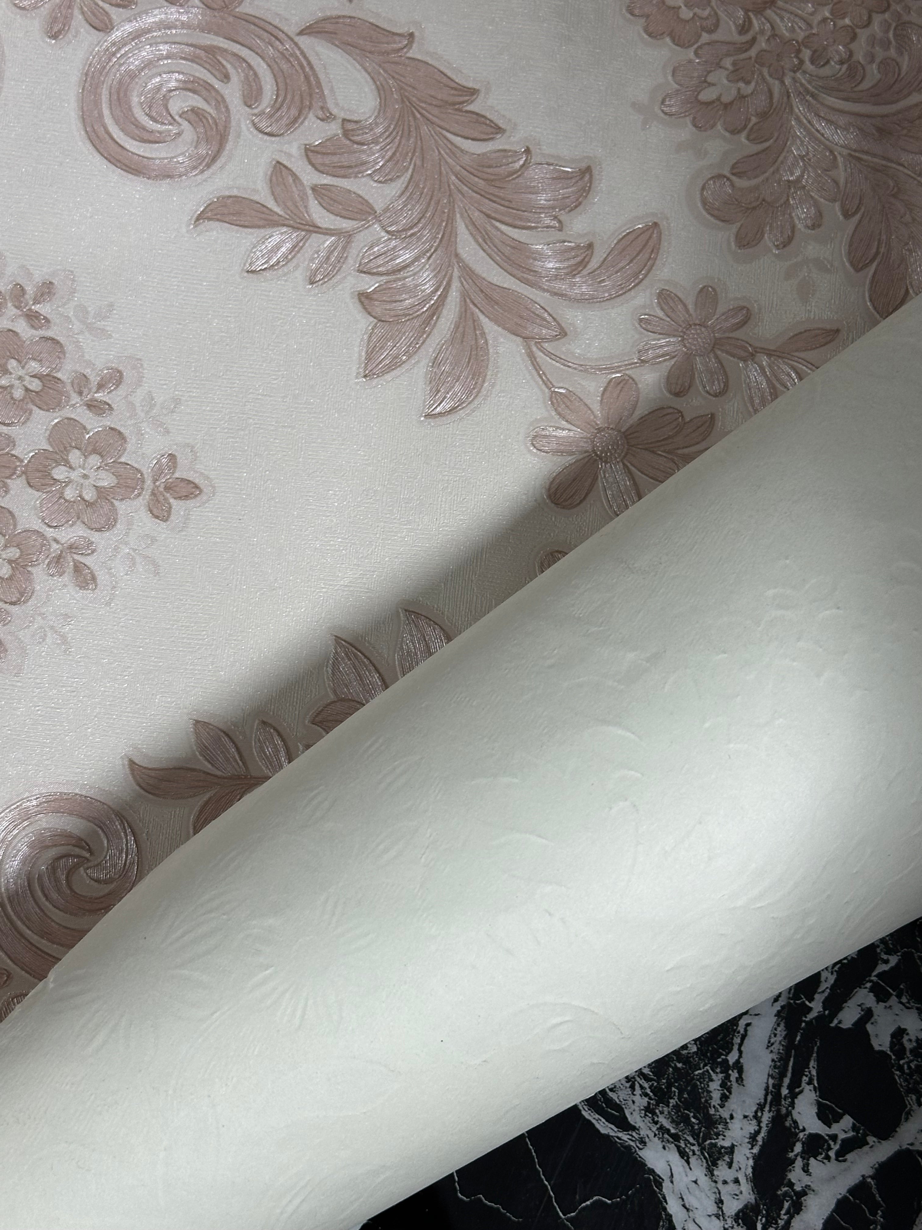 Letër muri ngjyrë rozë me motive persiane