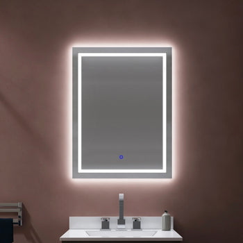 Pasqyrë LED me shirit mat si kornizë për tualetin, 50*70cm