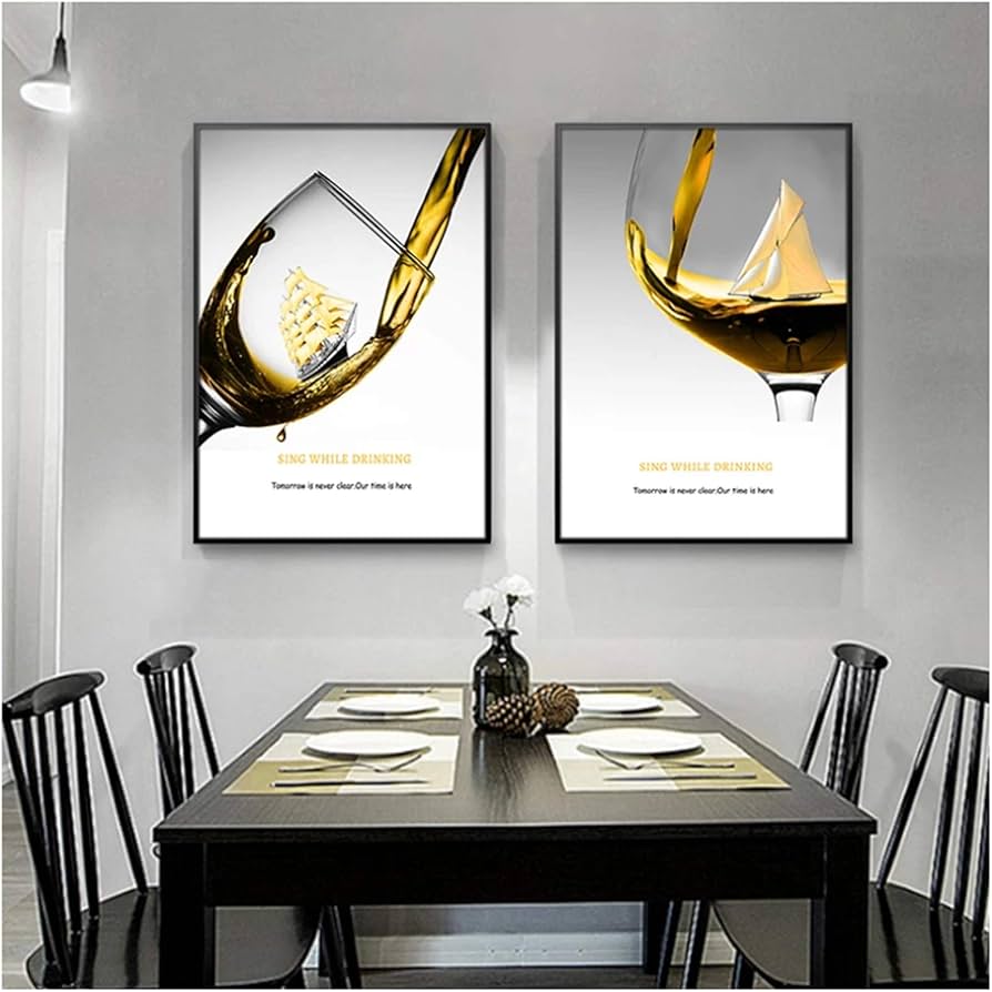 Kanavasë me gotë vere “Sing while Drinking”