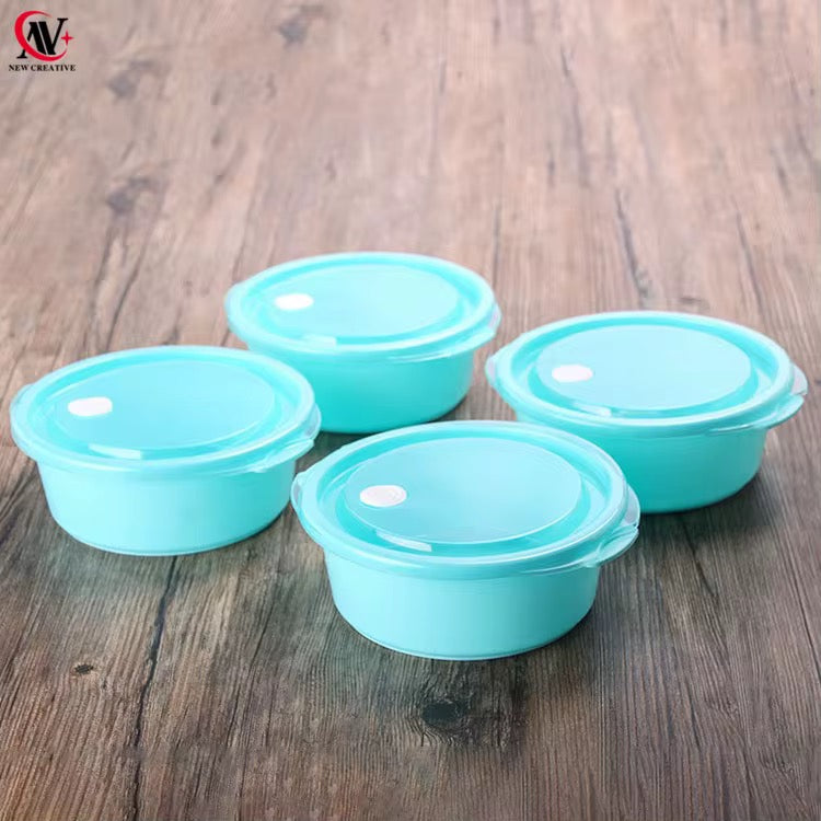 Set me 3 tasa rrethor të vegjël me kapak me vakum në ngjyra pastel