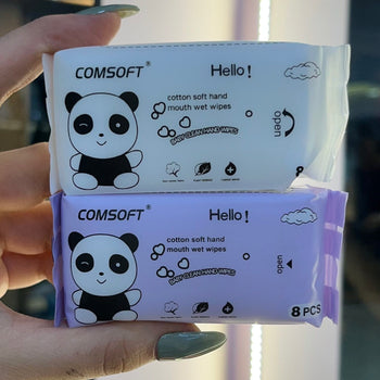 Mini letra të lagura "Hello" Panda ngjyrë lejla