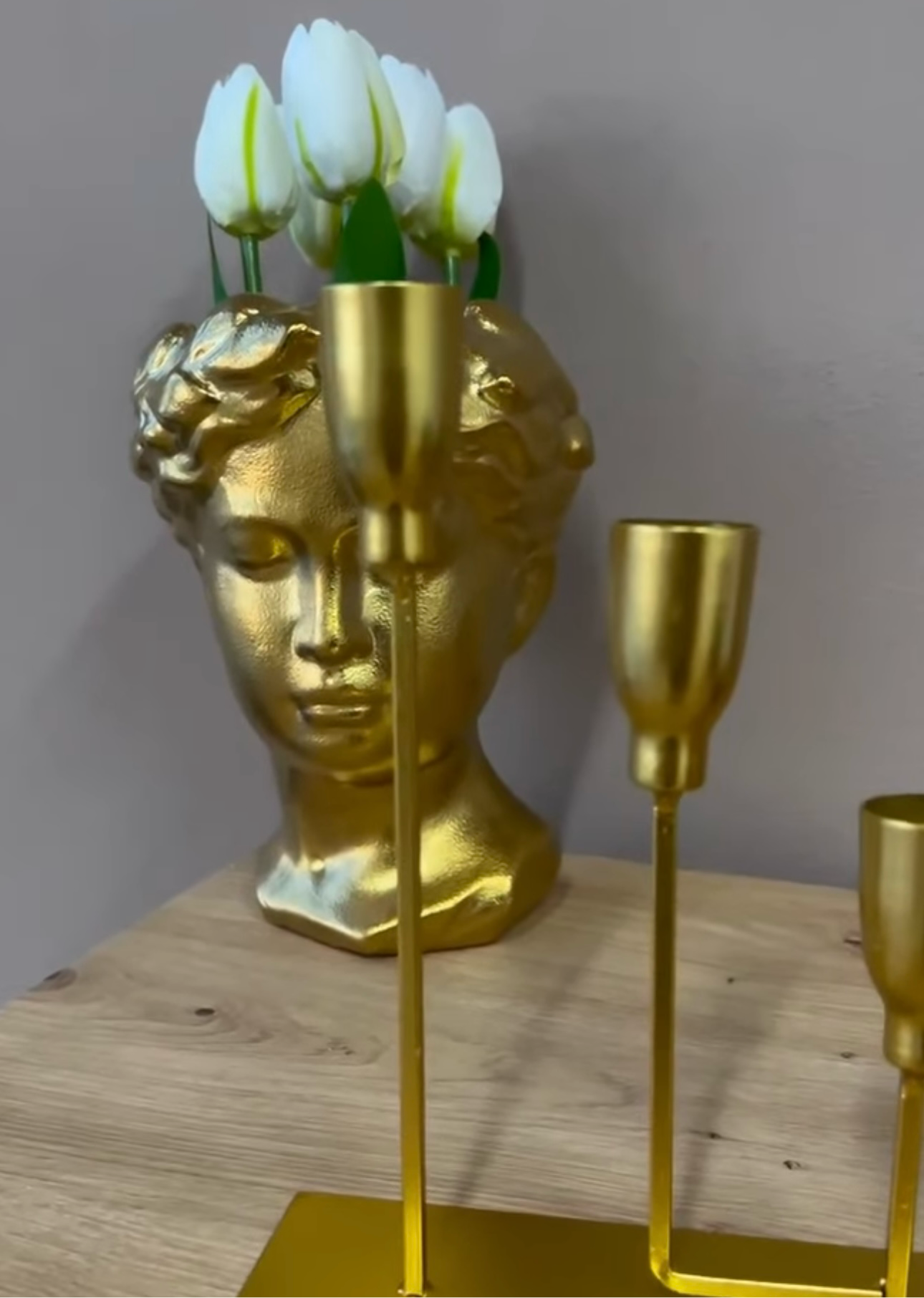 Shandan dekorativ gold metalik stil modern me 3 vende