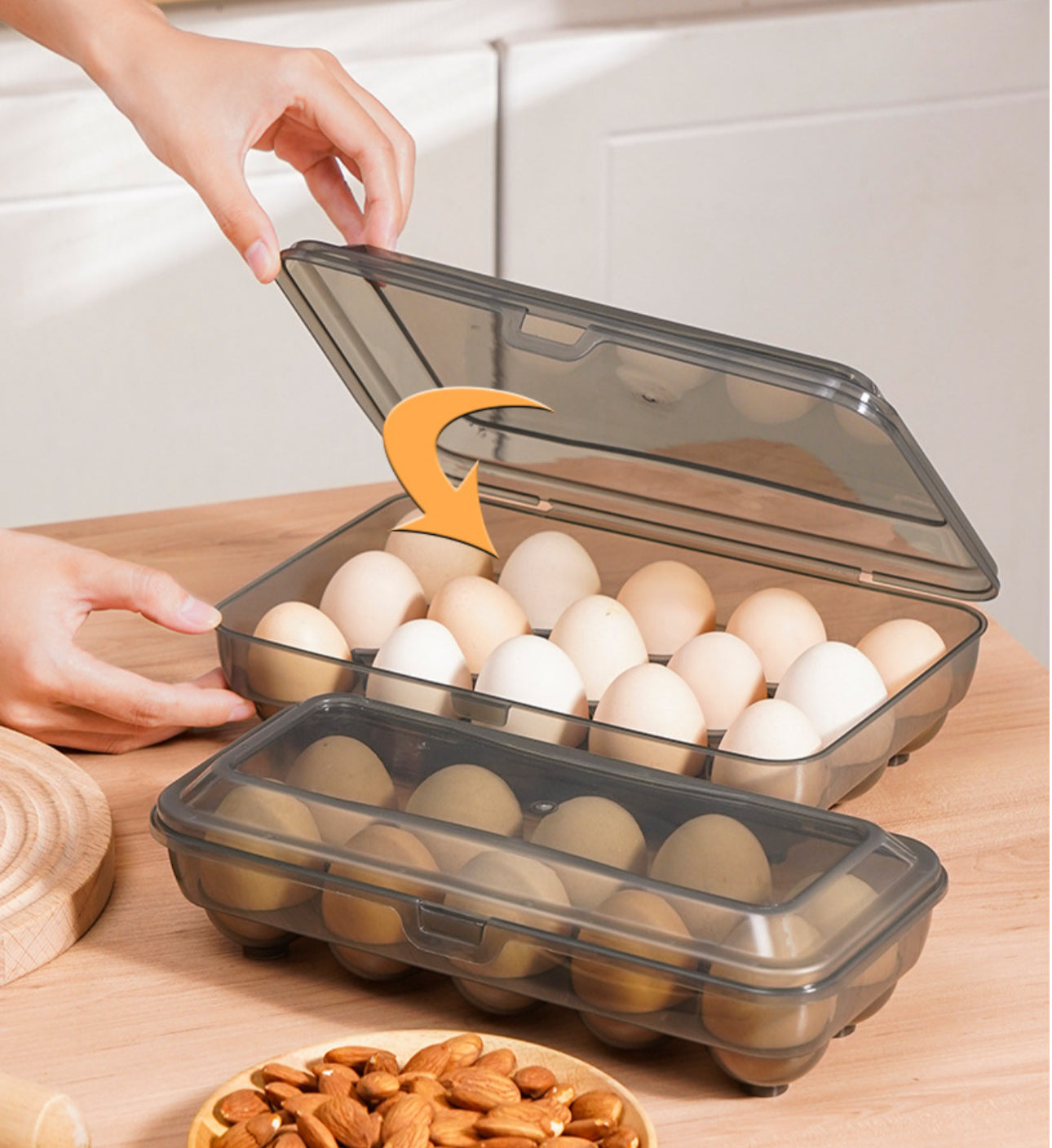 Mbajtëse vezësh transparente me kapak 15 hapësira