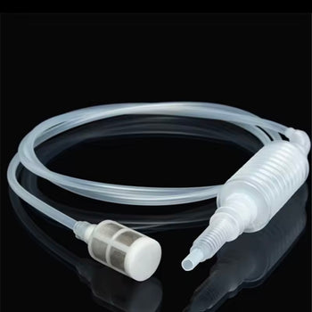 Pompë manuale lëngjesh me filtër, transparente