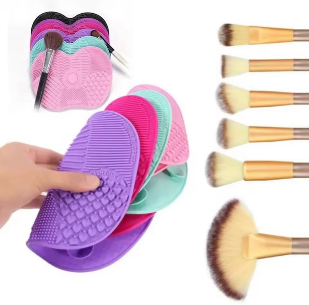 Pads silikoni per pastrimim e furceve te makeup-eve